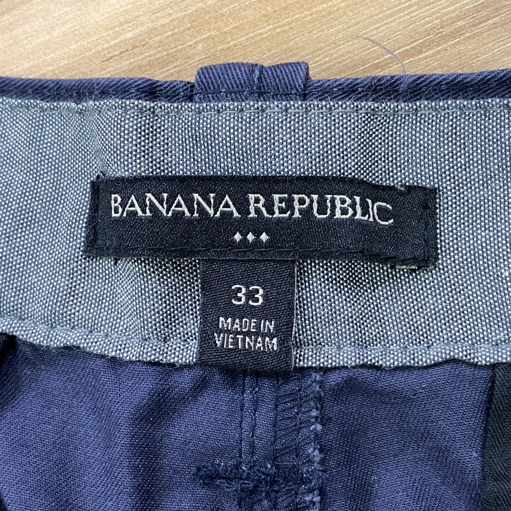 Banana Republic Cargo Shorts Mens 33 Heritage Cotton Utility Navy Blue Outdoor